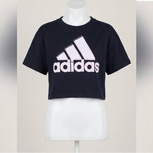 Adidas Oversized Graphic Pastel Pink Bubble 3D Logo Crop Tee Women’s Size XS